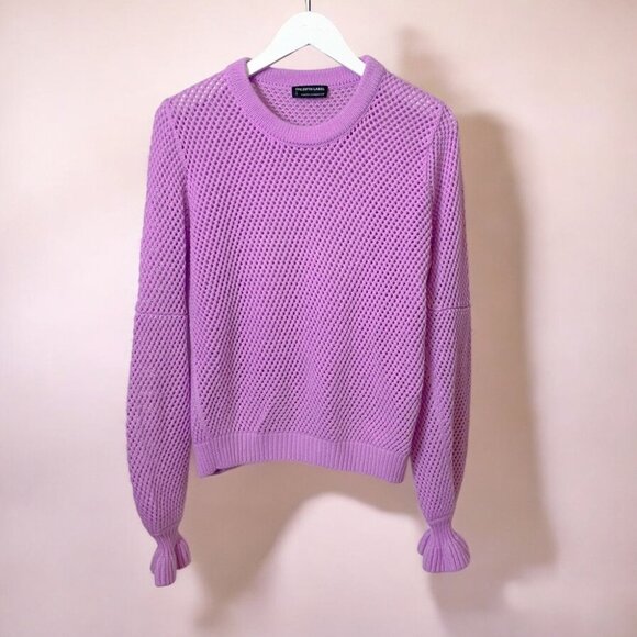 The Fifth Label Lilac Mesh Pull Over Sweater Knit Top - Picture 2 of 6